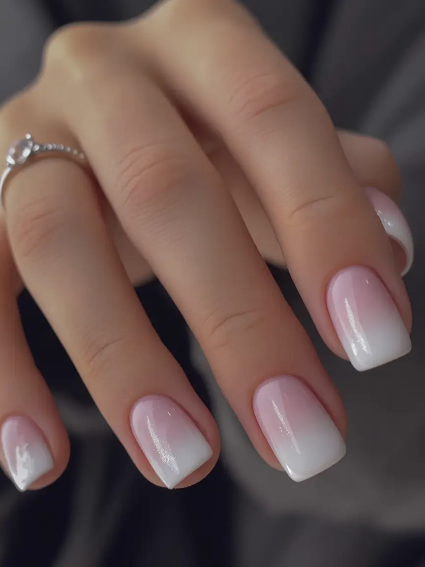 Soft Pink Ombre Fall Winter Nails