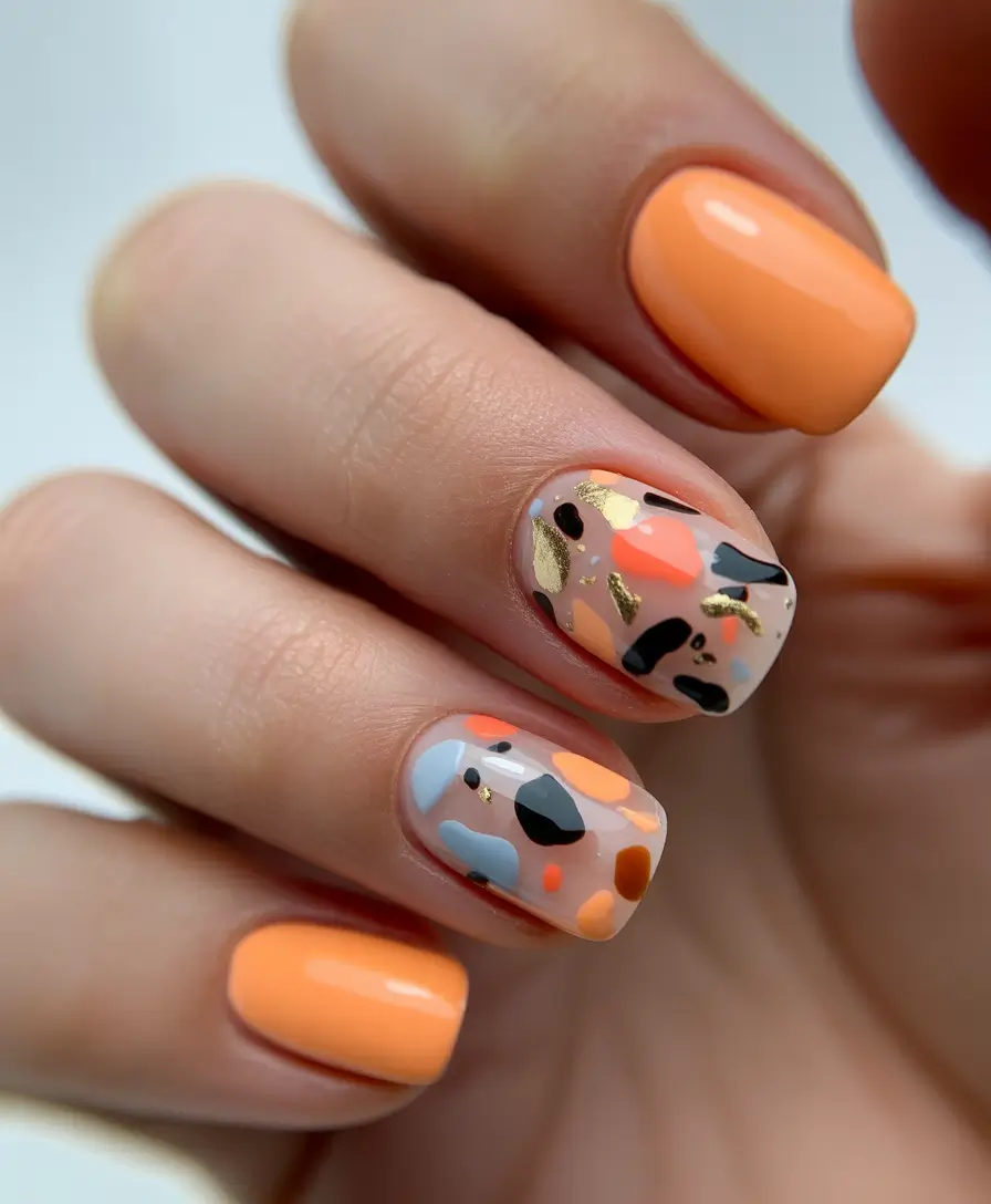 Fall-Winter Nails Playful Autumn Mosaic