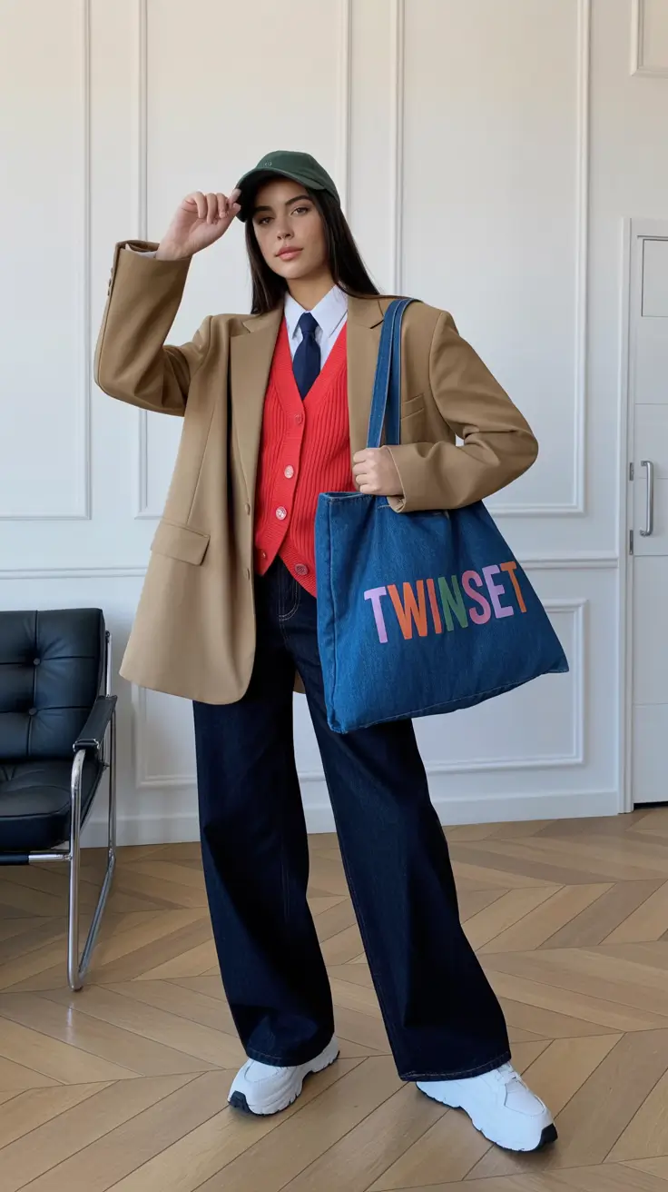 winter office outfits Playful Academia With Streetwear Energy