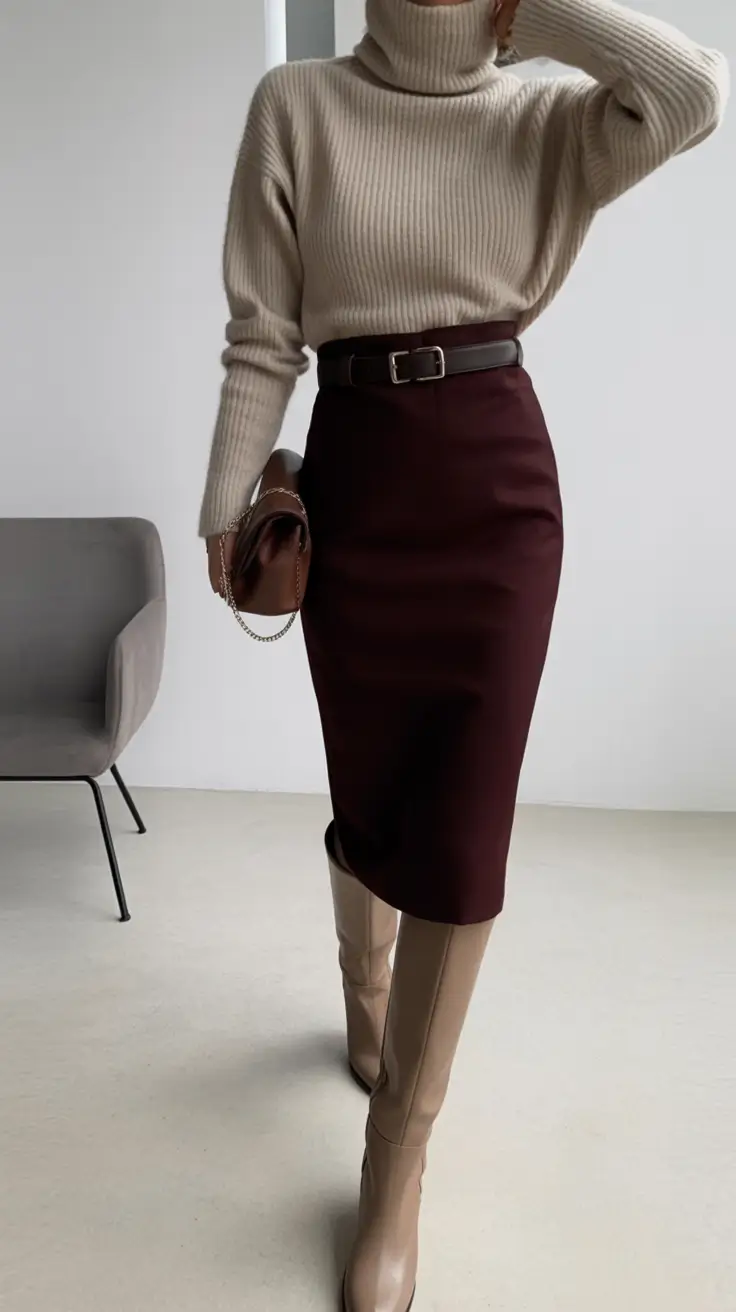 winter office outfits Timeless Pencil Skirt Elegance