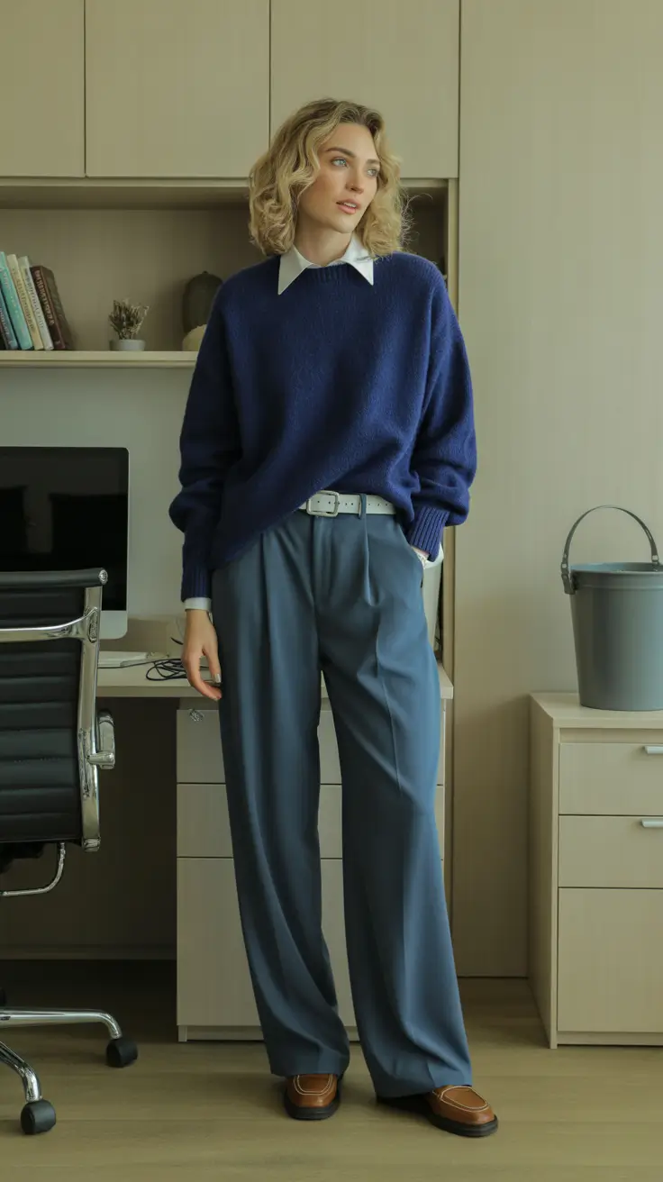 winter office outfits Cozy Color Play