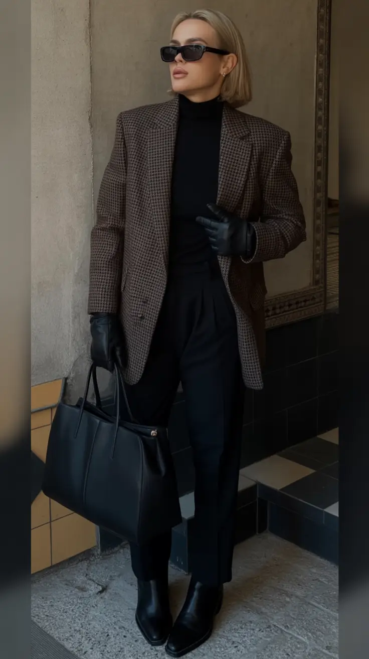 winter office outfits Powerful Monochrome With Heritage Prints