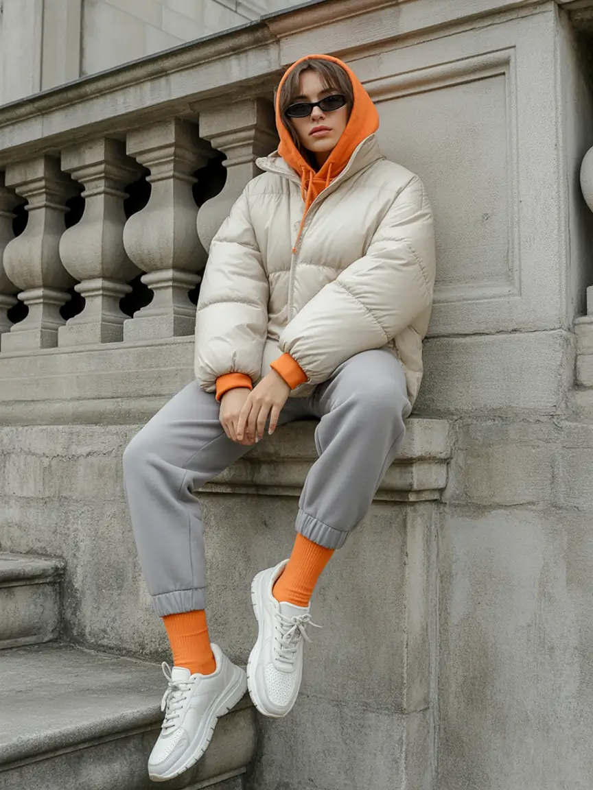 winter outfit inspo Sporty Pop with Neon Energy