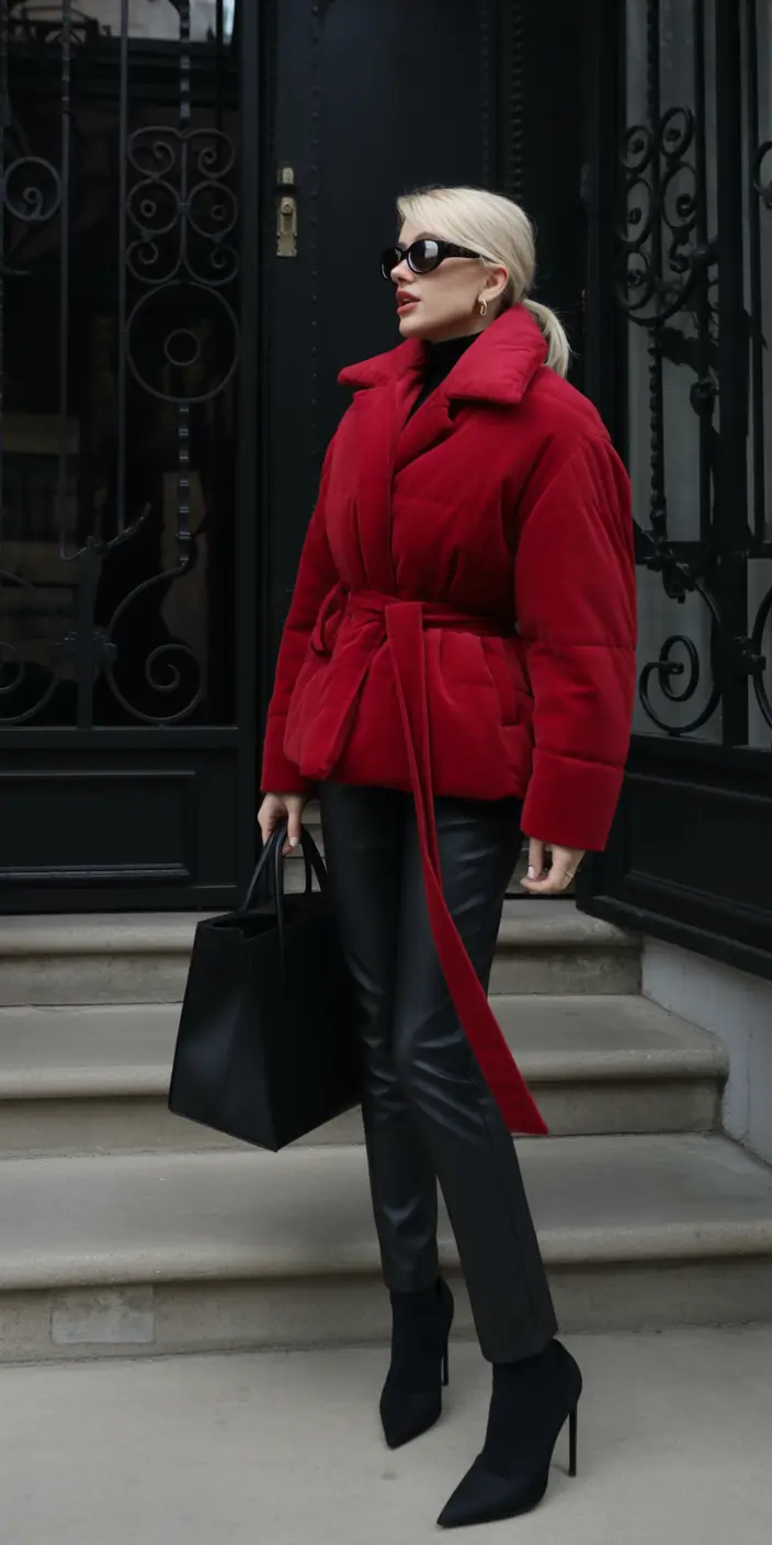 winter outfit inspo Bold Red Confidence