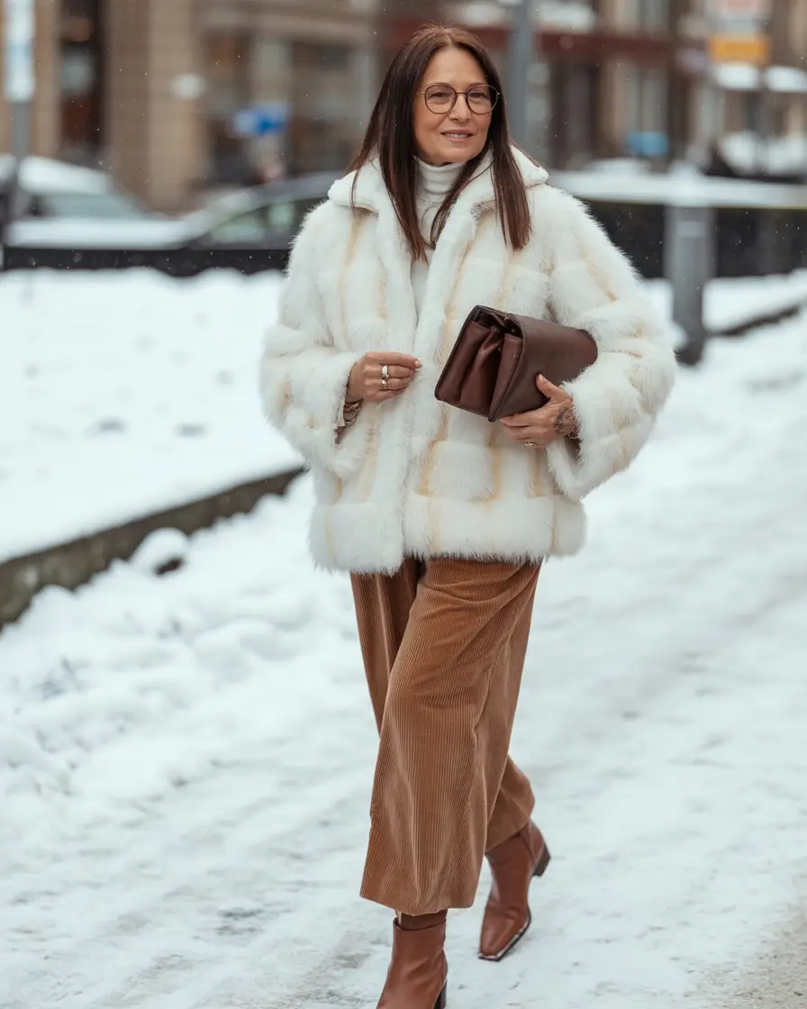 winter outfit inspo Cozy Glam in White Fur