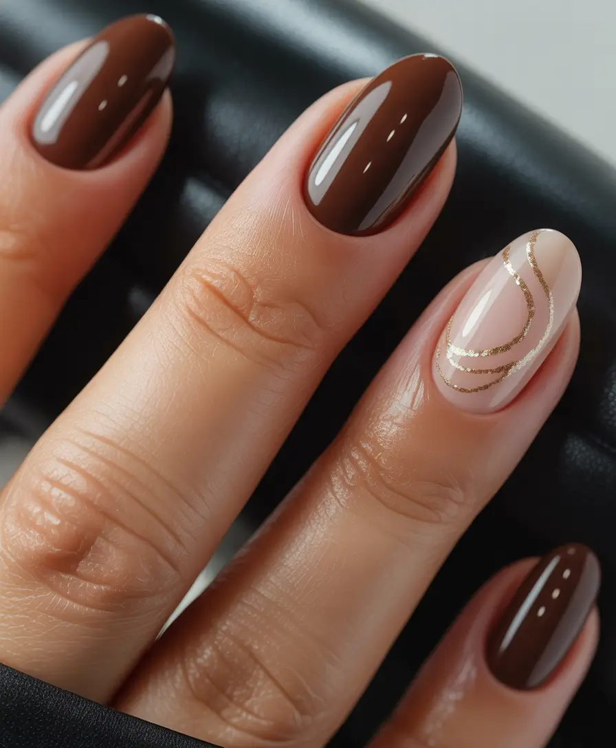 fall/winter-nails-color-2025-chocolate-gold-minimalism