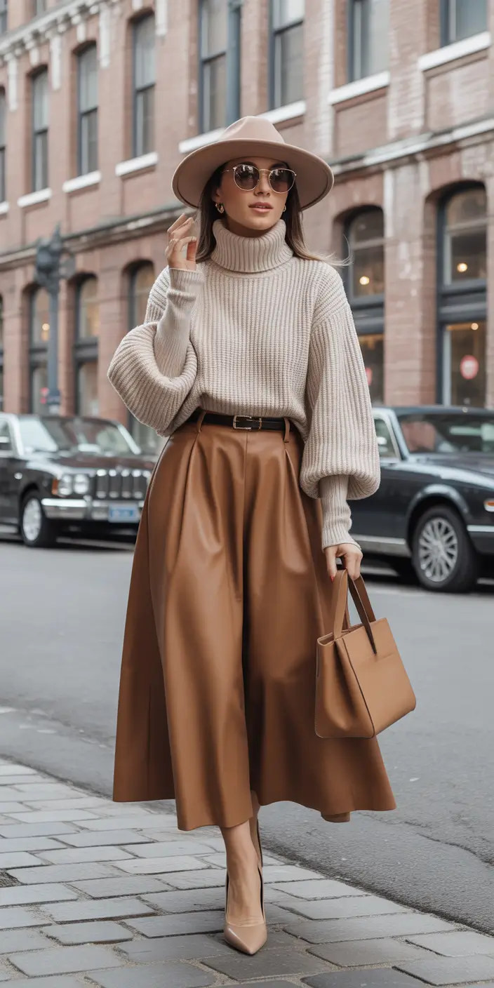trendy winter outfits City Neutrals with Feminine Flair