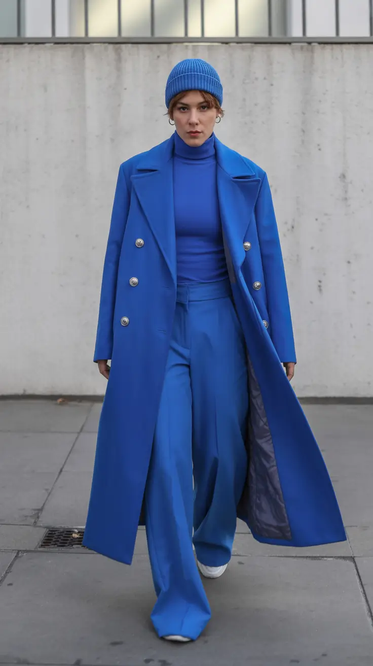 trendy winter outfits Electric Blue Power Dressing