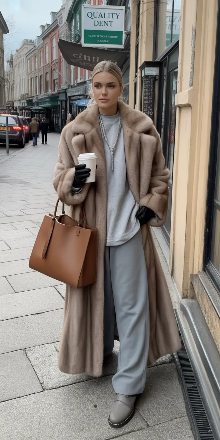 trendy winter outfits Relaxed Luxe in Faux Fur