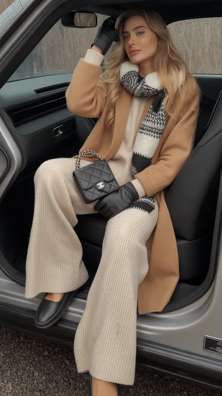 trendy winter outfits Chic Knits with Classic Camel