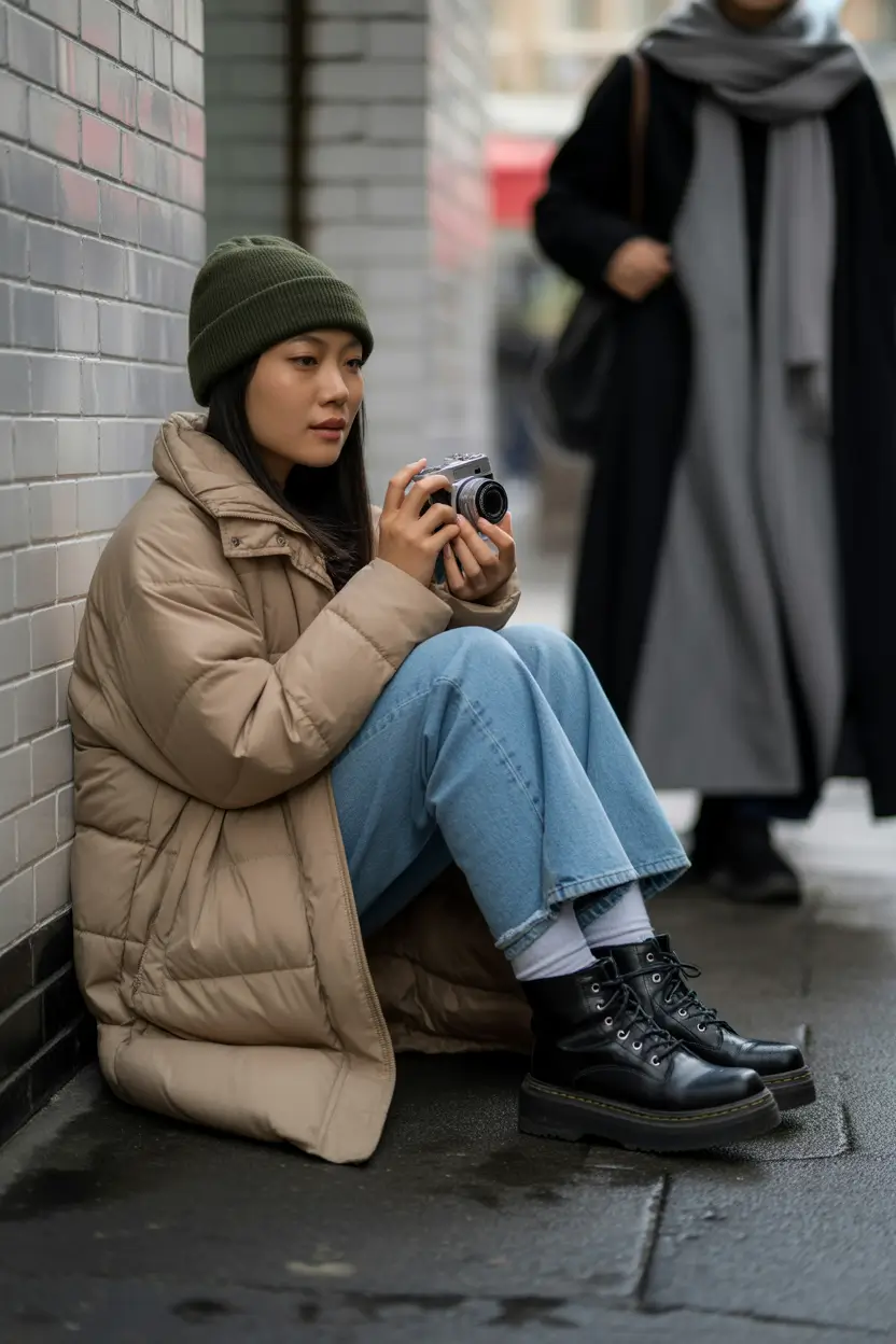 trendy winter outfits Effortless Neutrals with Edge
