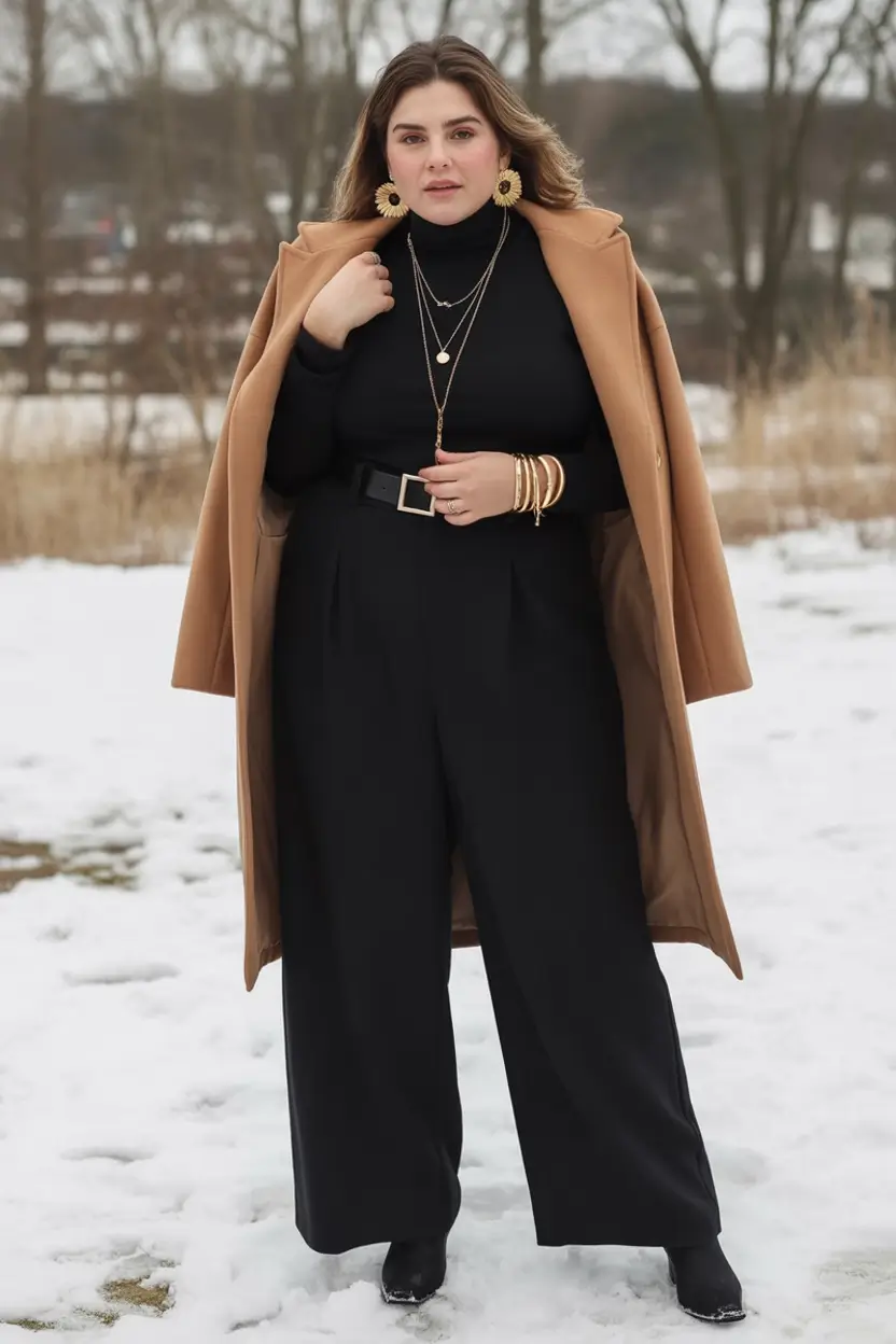 plus size winter outfits Warm Tones for Winter Gold