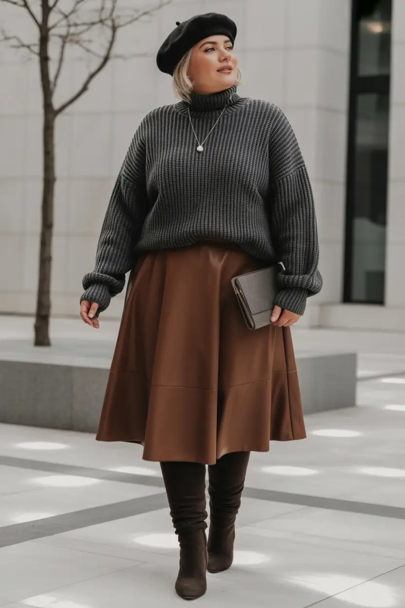 plus size winter outfits Parisian Flair With a Winter Twist