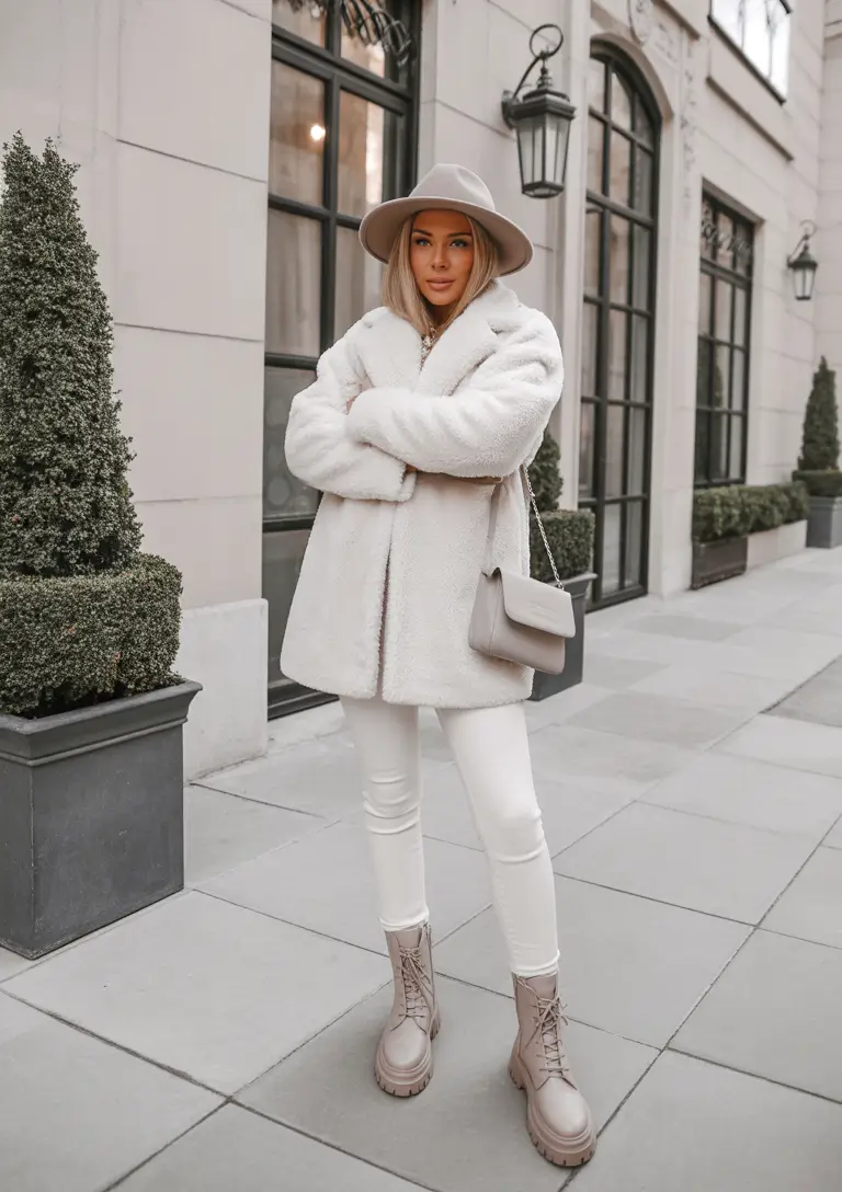 winter fashion outfits Monochrome Snow Queen Elegance