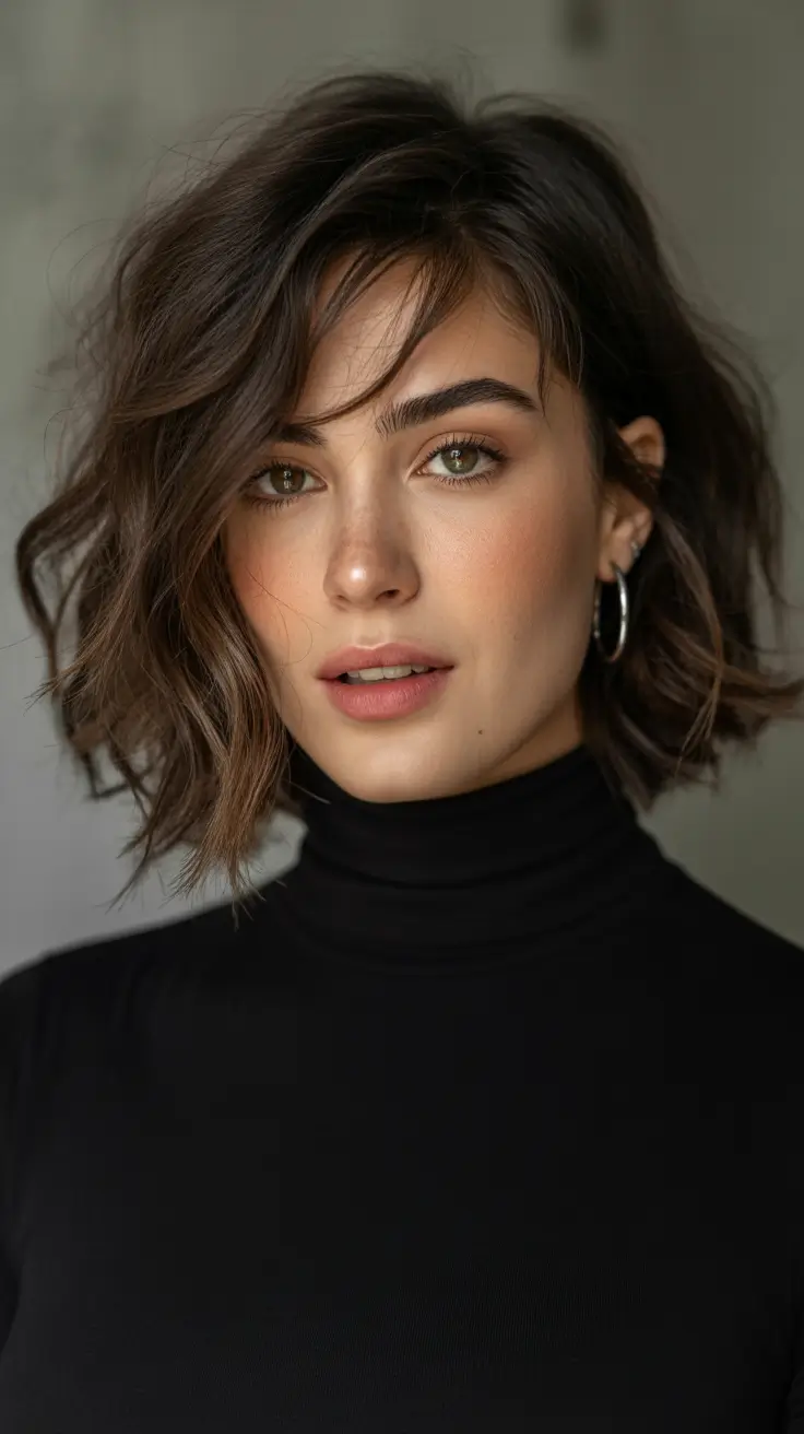 winter-haircuts-Textured-Brunette-Bob