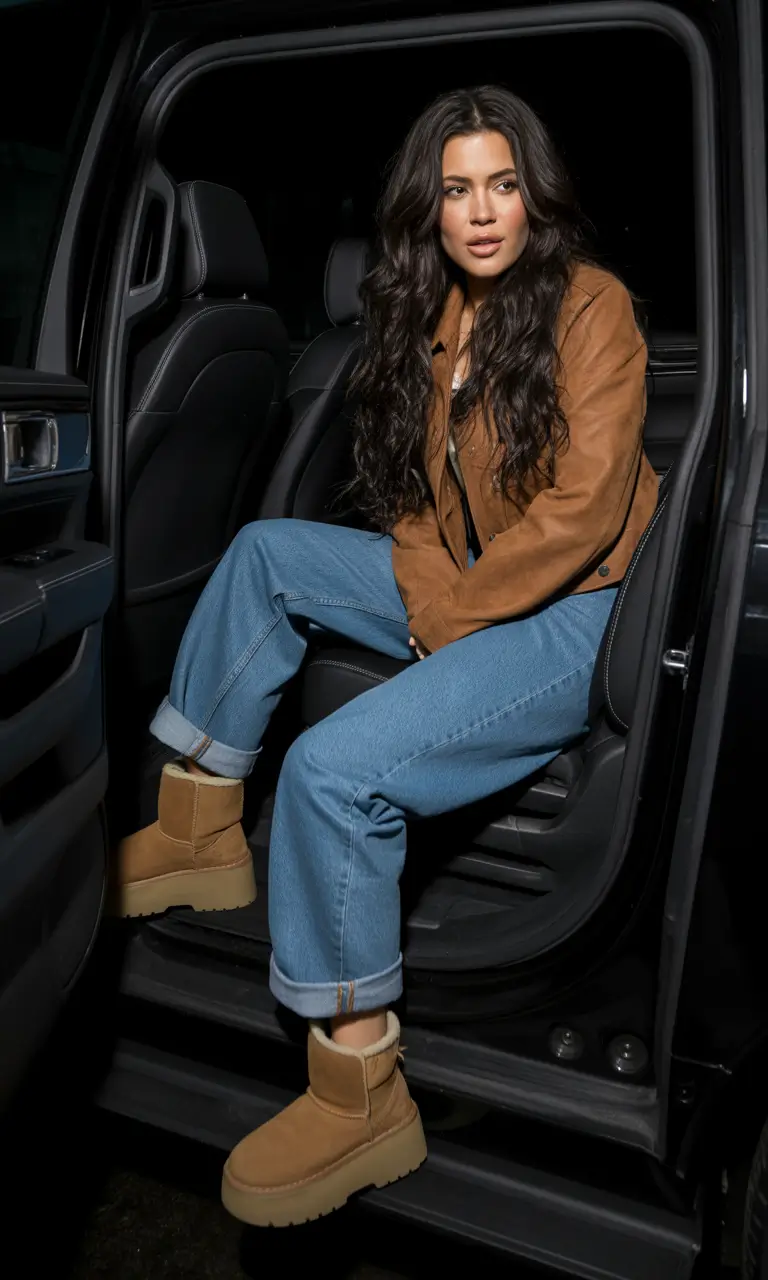 uggs outfit Relaxed Denim Contrast