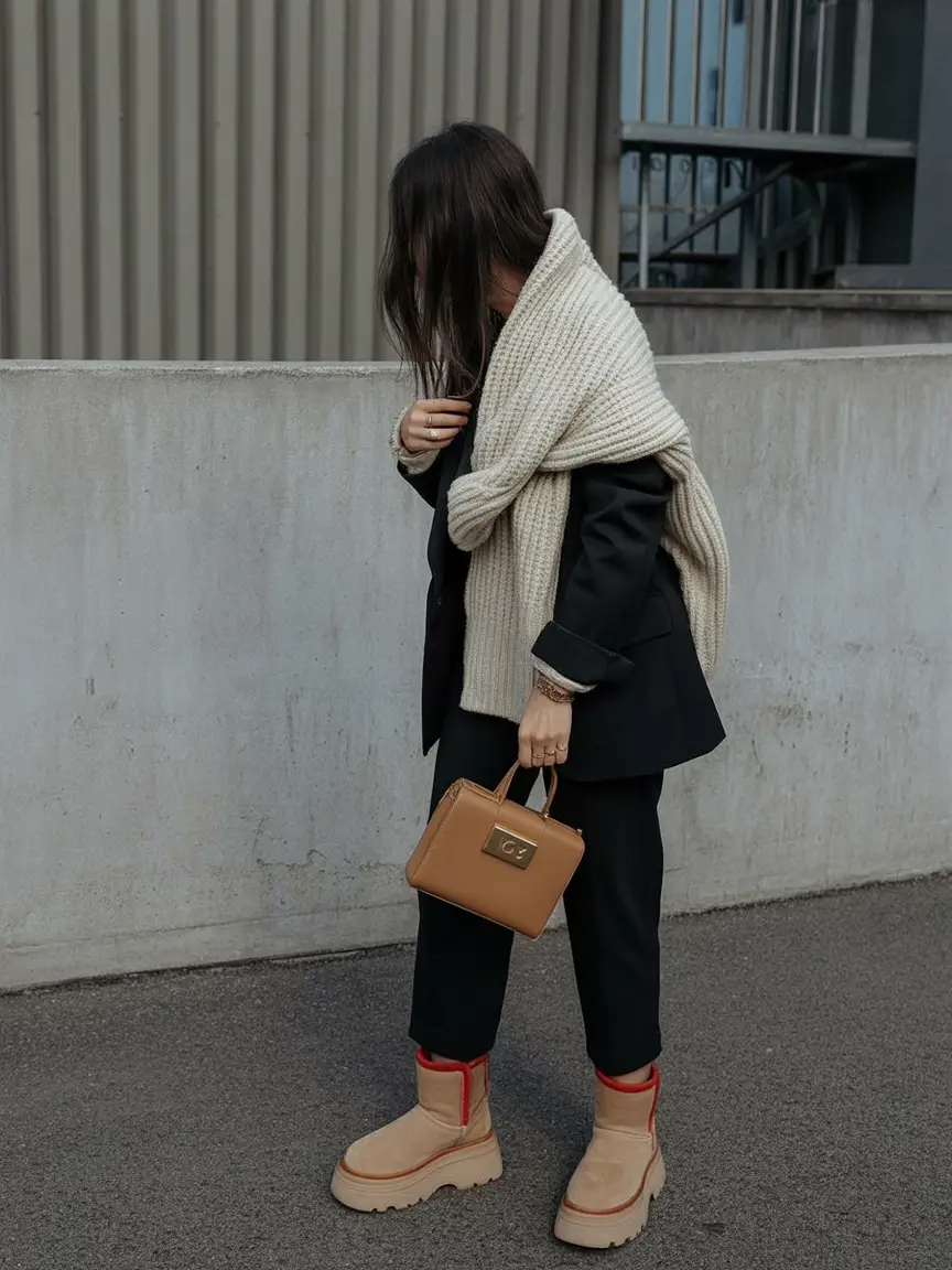 uggs outfit Structured Neutrals with Chunky Soles