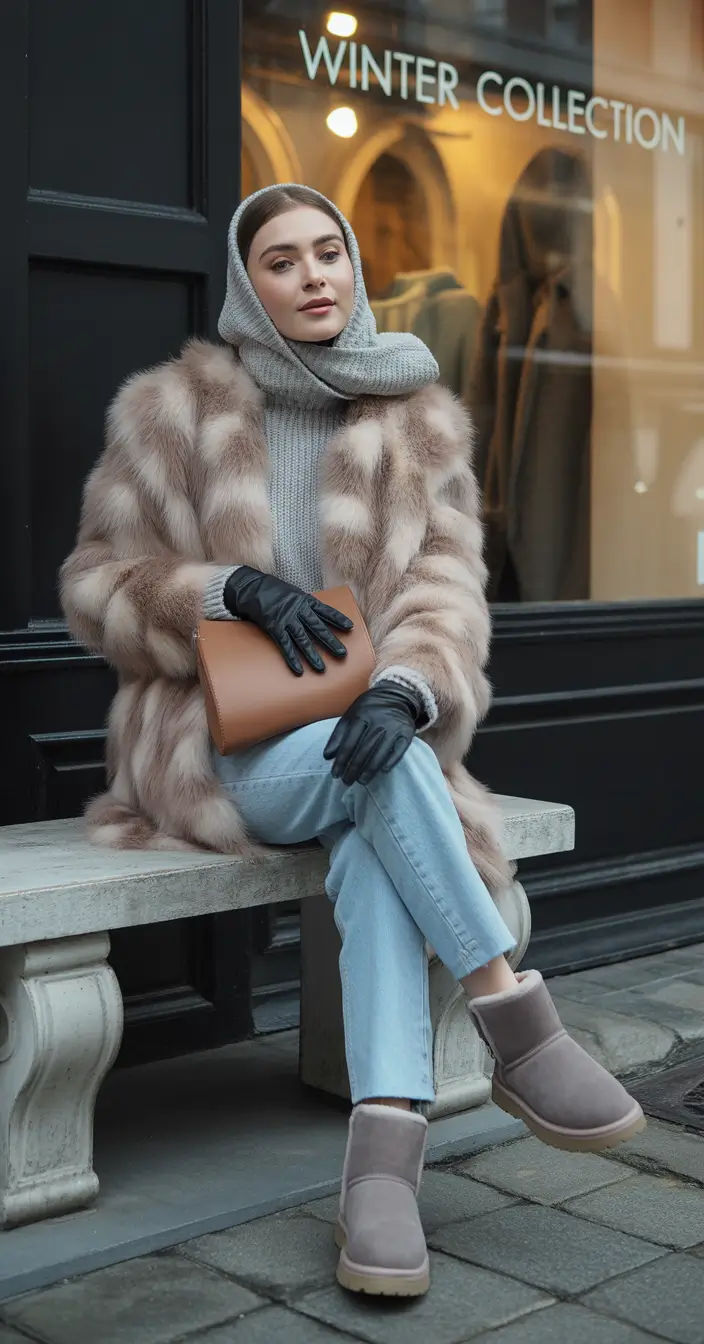 uggs outfit Fur Luxe with Grey Details