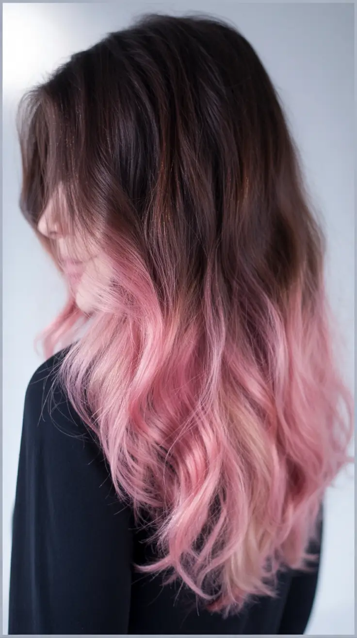 winter hair colors balayage Rosé Fade Balayage with Playful Ombre