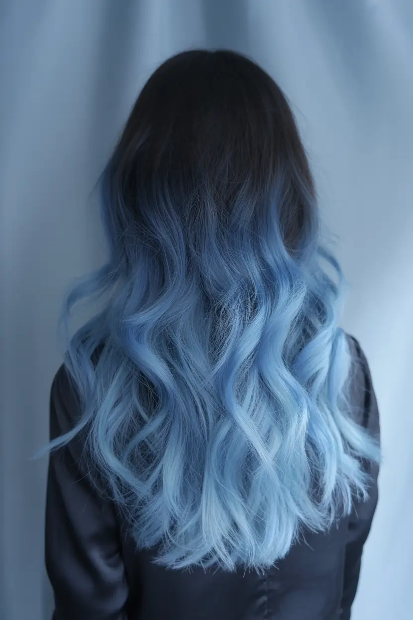 winter hair colors balayage Blue Ice Ombre Balayage
