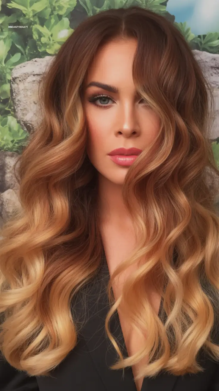 winter hair colors balayage Copper Fire Balayage with Hollywood Waves