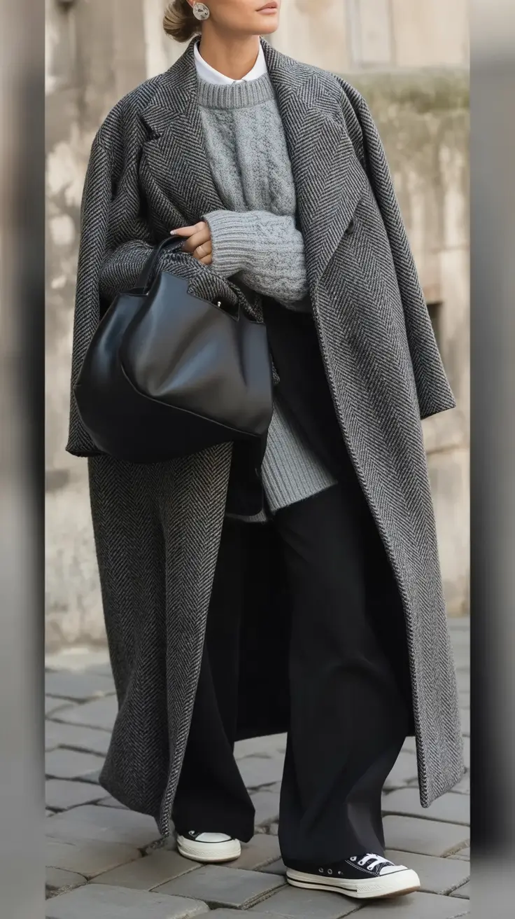 winter capsule wardrobe Oversized Coats with Relaxed Layers