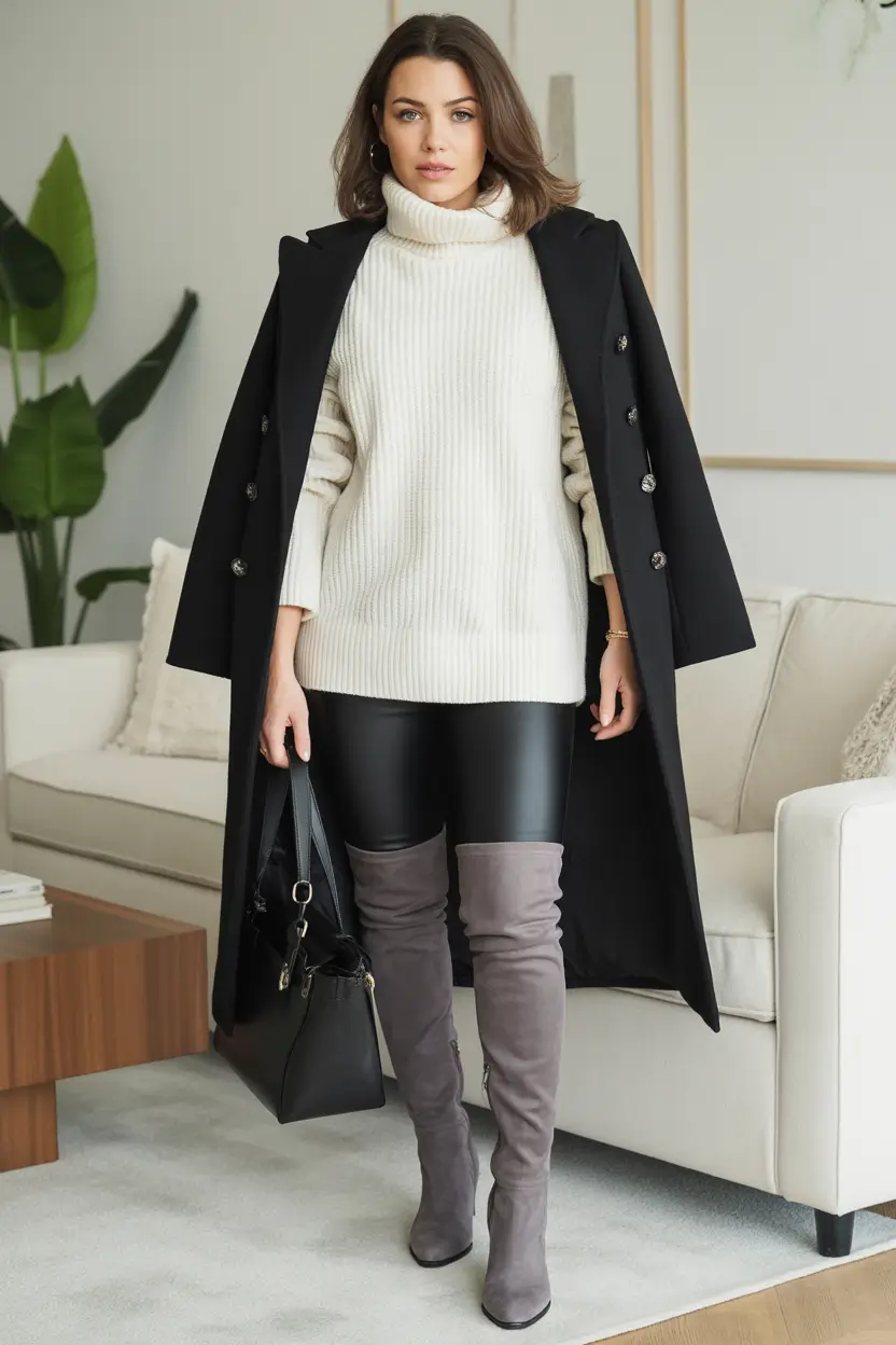 nyc winter outfits Over-the-Knee Chic With Cozy Knits