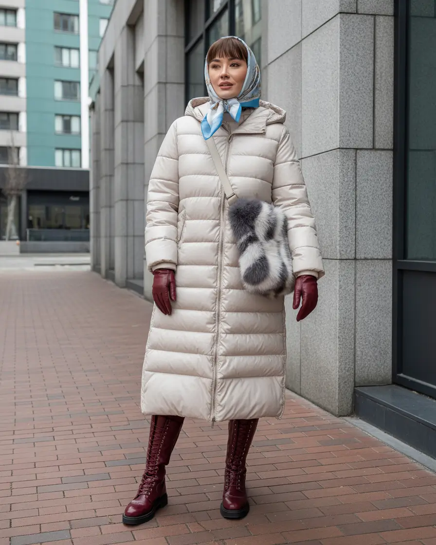 winter outfits cold Scarf-Wrapped Elegance