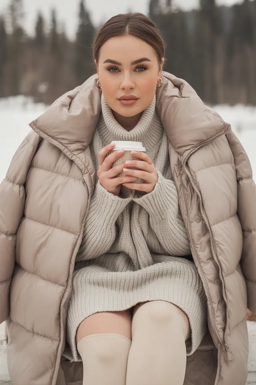 winter outfits cold Cozy Knits in the Snow