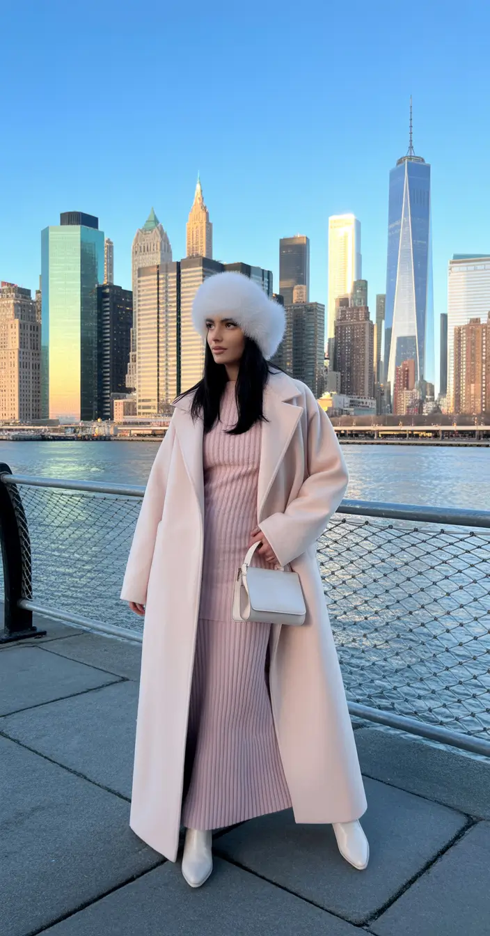 winter outfits cold Snow Queen in Soft Pastels