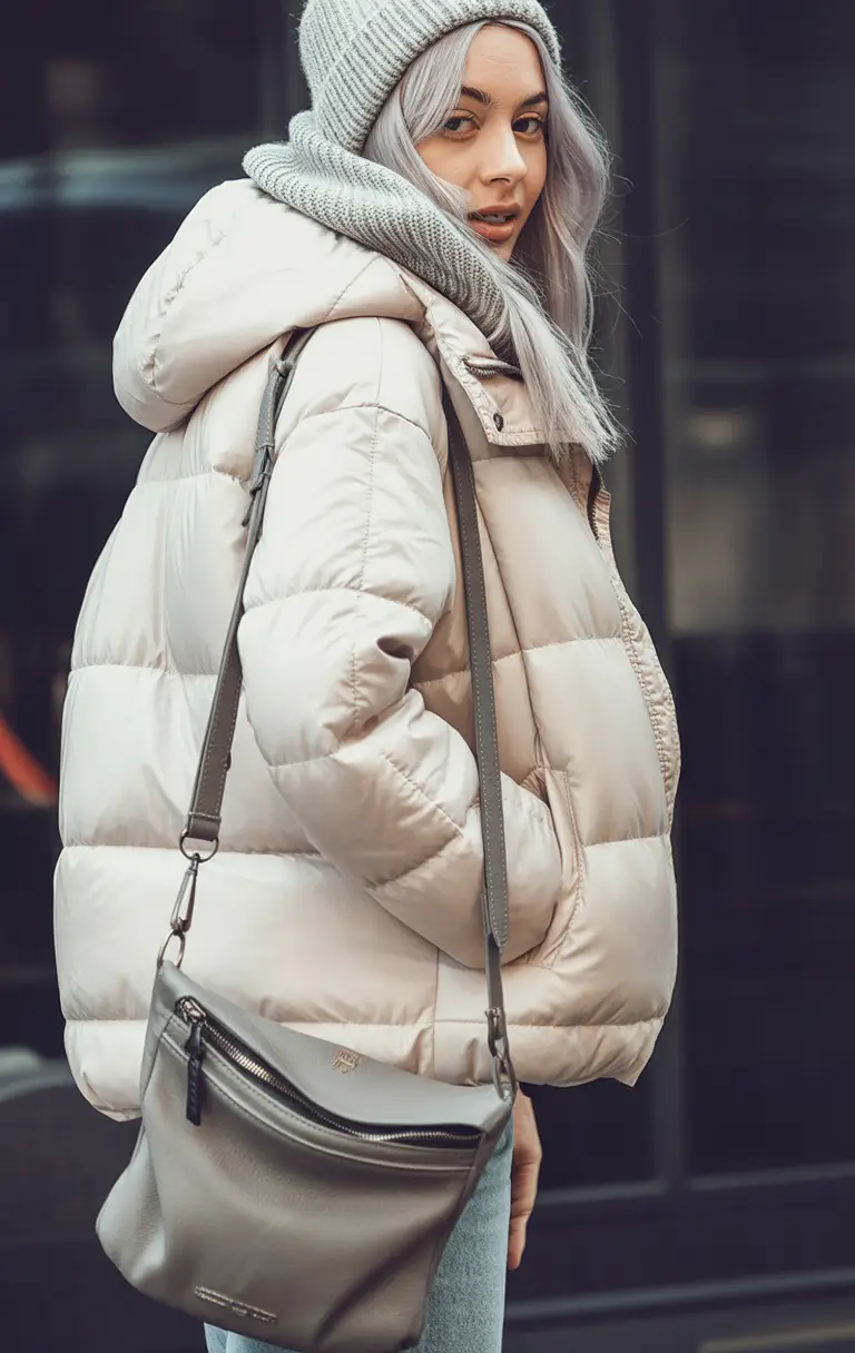 winter outfits cold Modern Puffers with Metallic Shine