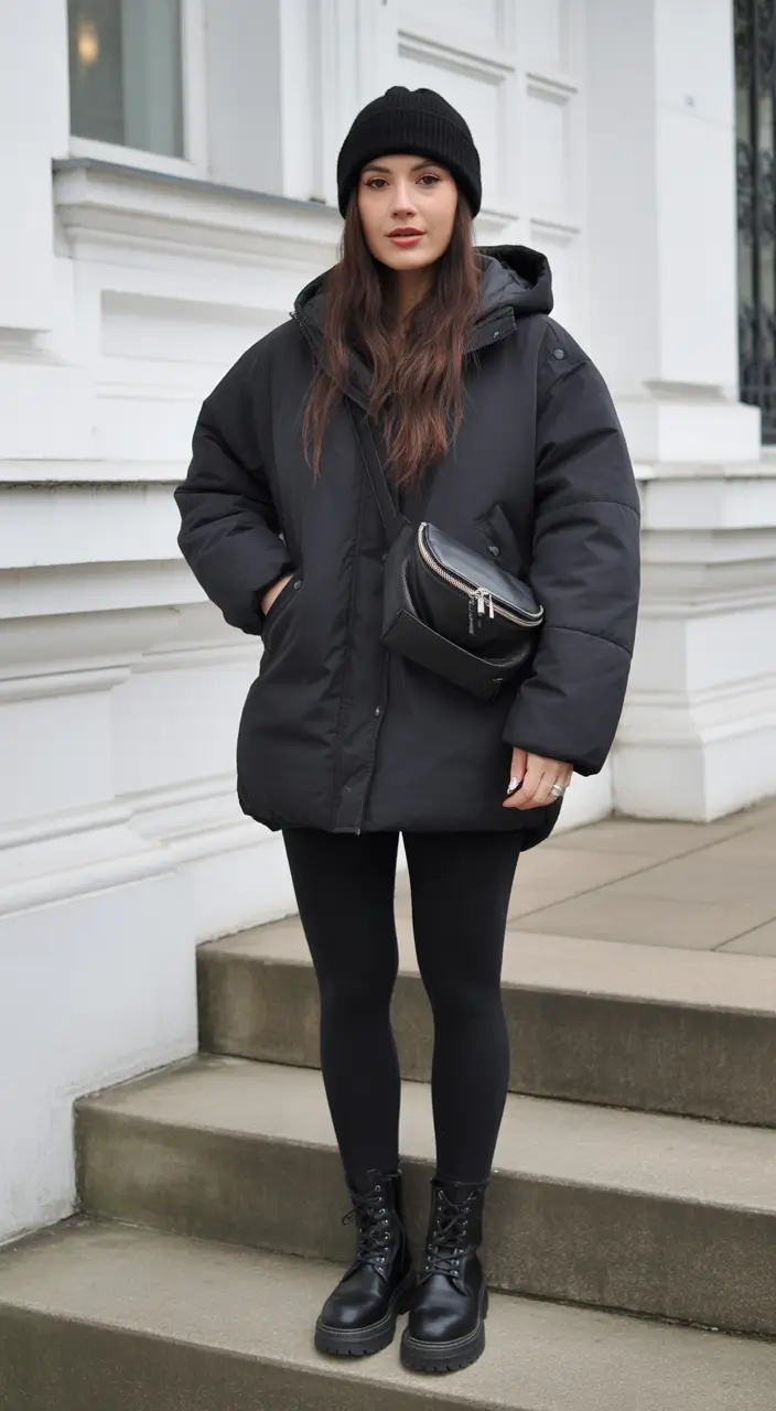 winter outfits cold All-Black Power Dressing
