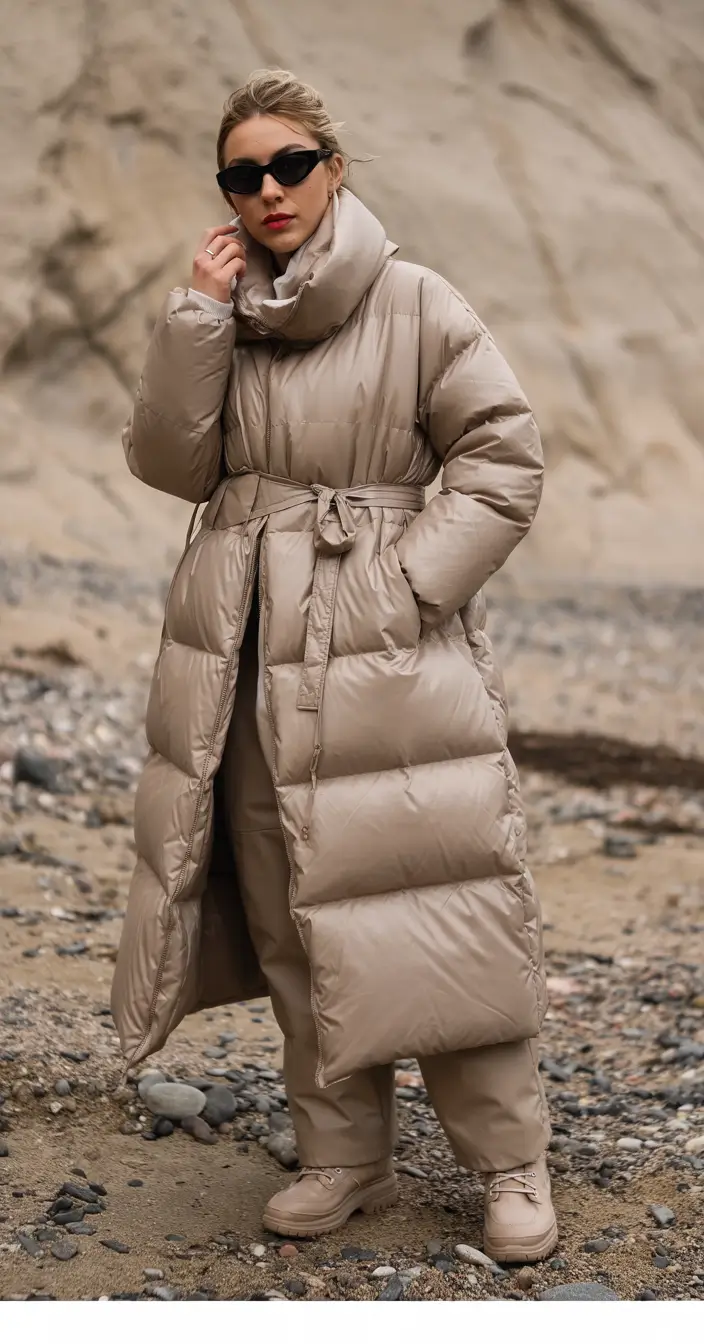 winter outfits cold Sand-Toned Cocoon