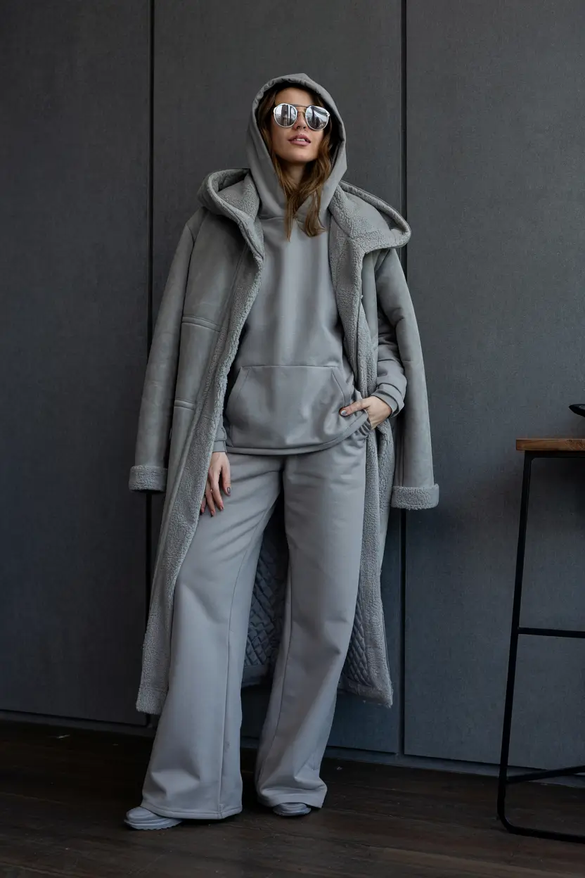 winter outfits cold Monochrome Gray Comfort