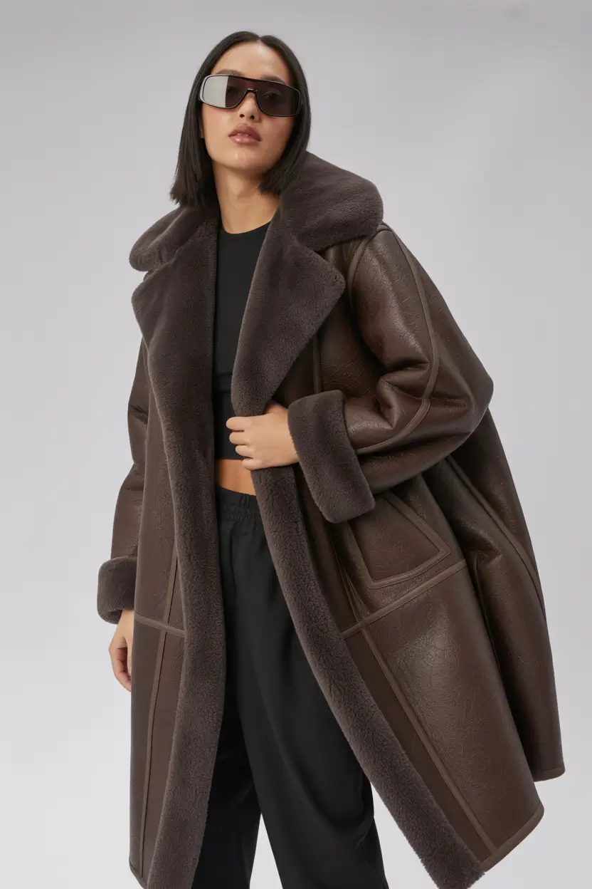winter outfits cold Chocolate Shearling Strength