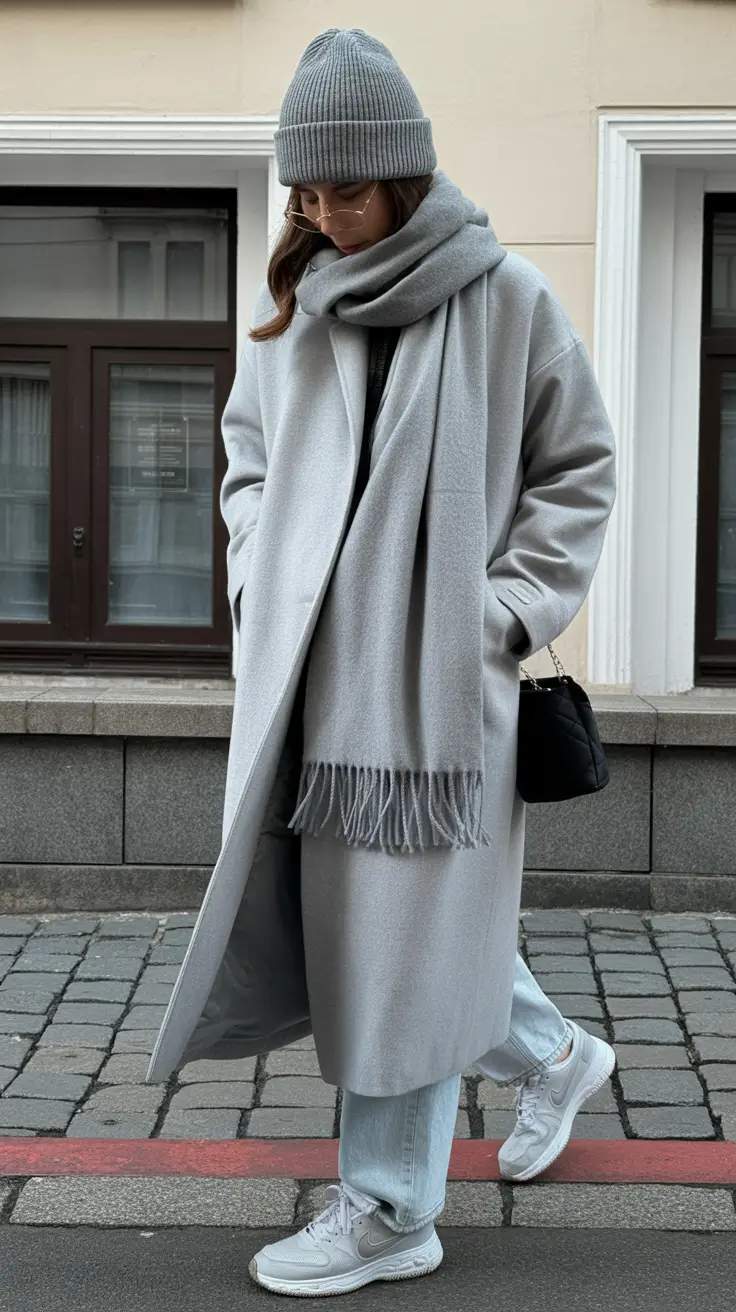 winter outfits Grey Scale Street Simplicity