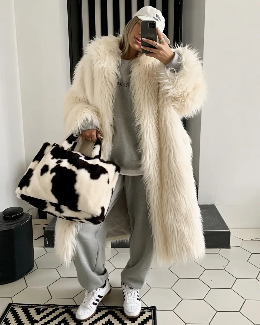 winter outfits Maximalist Faux Fur & Street Style