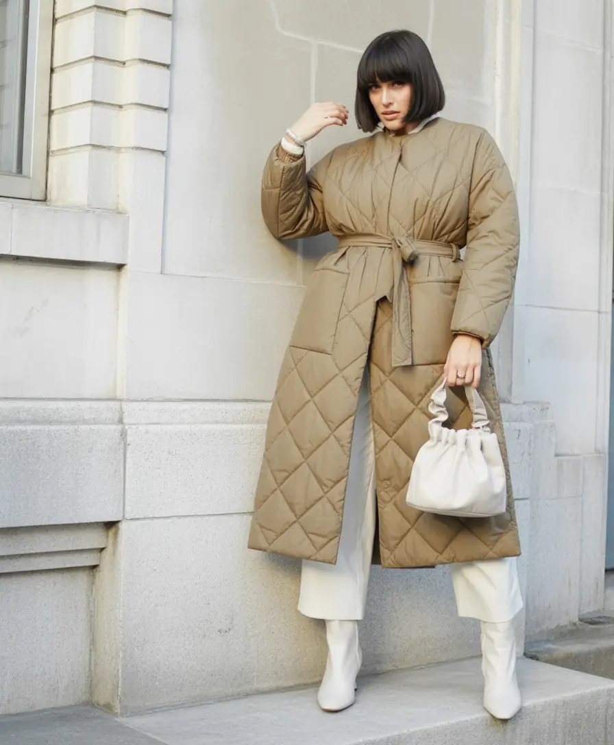 winter outfits Quilted Coat Minimalism