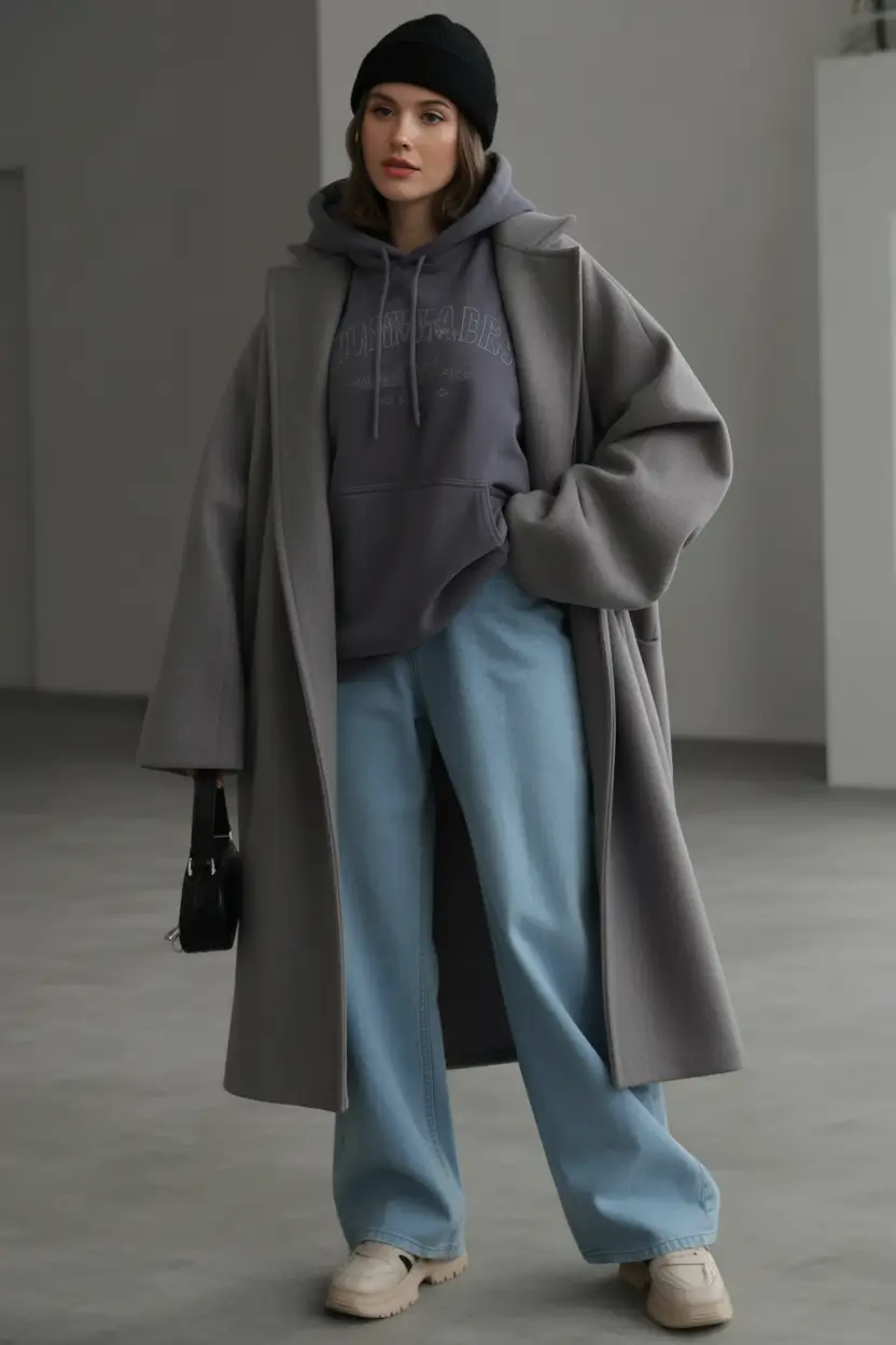 winter outfits Oversized Layers for Everyday Comfort