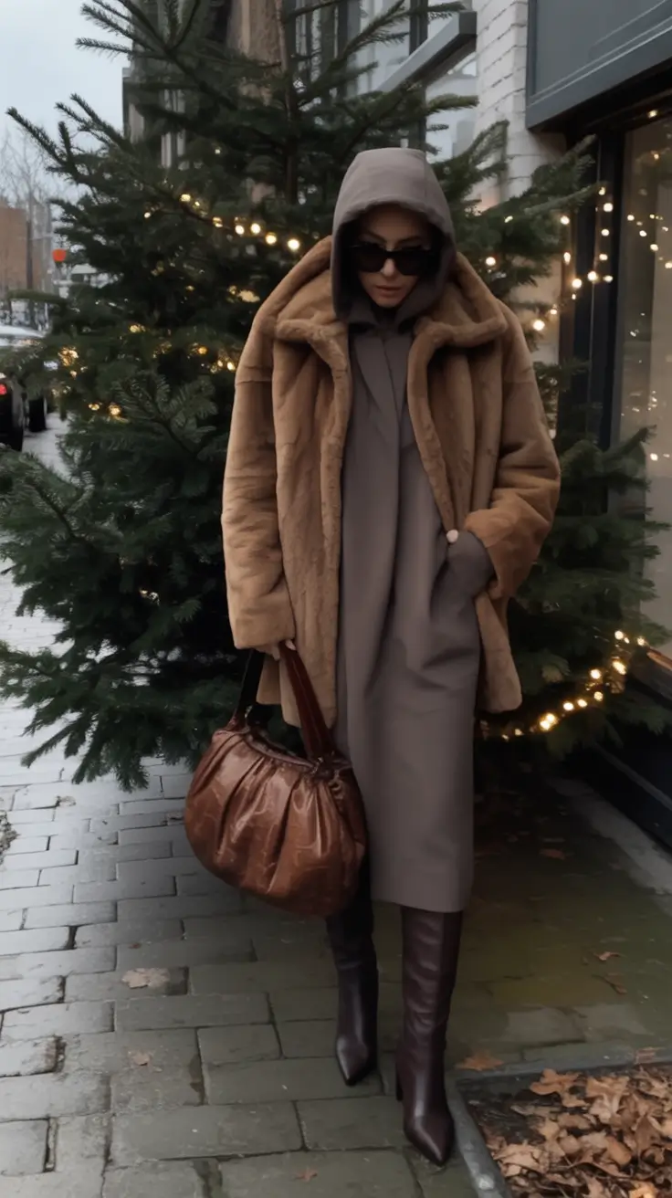 winter outfits Monotone Elegance with a Sporty Edge