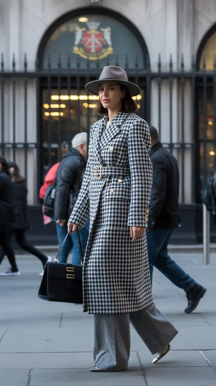 winter outfits inspiration Heritage Houndstooth Glam