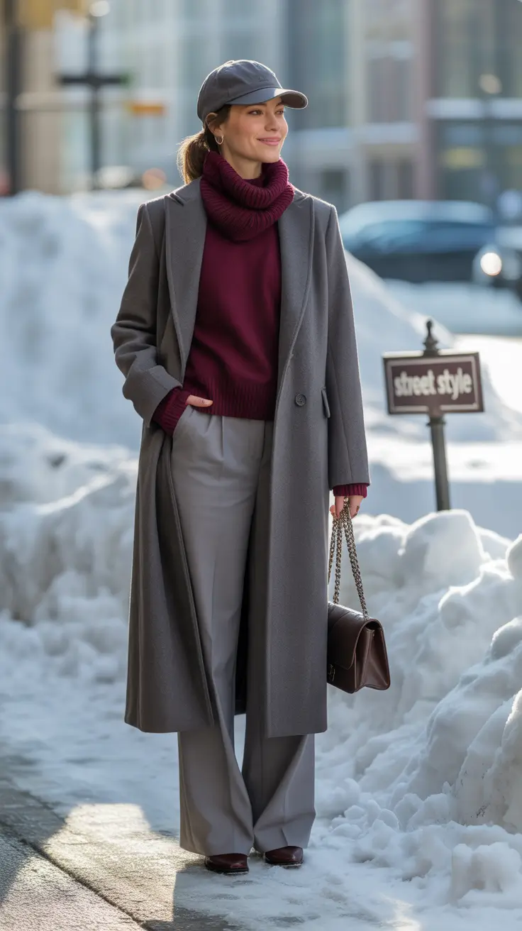 winter outfits inspiration City Burgundy Smartness