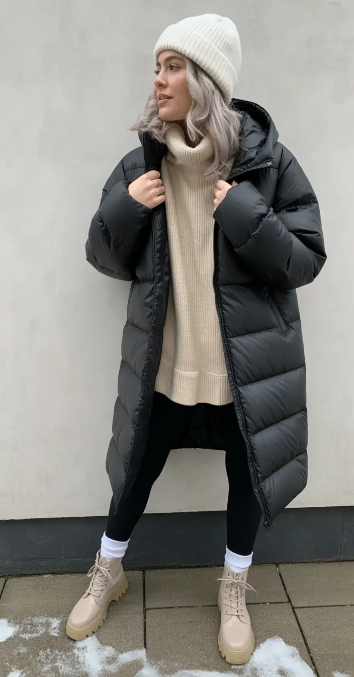 winter outfits inspiration Cozy Neutral Layers