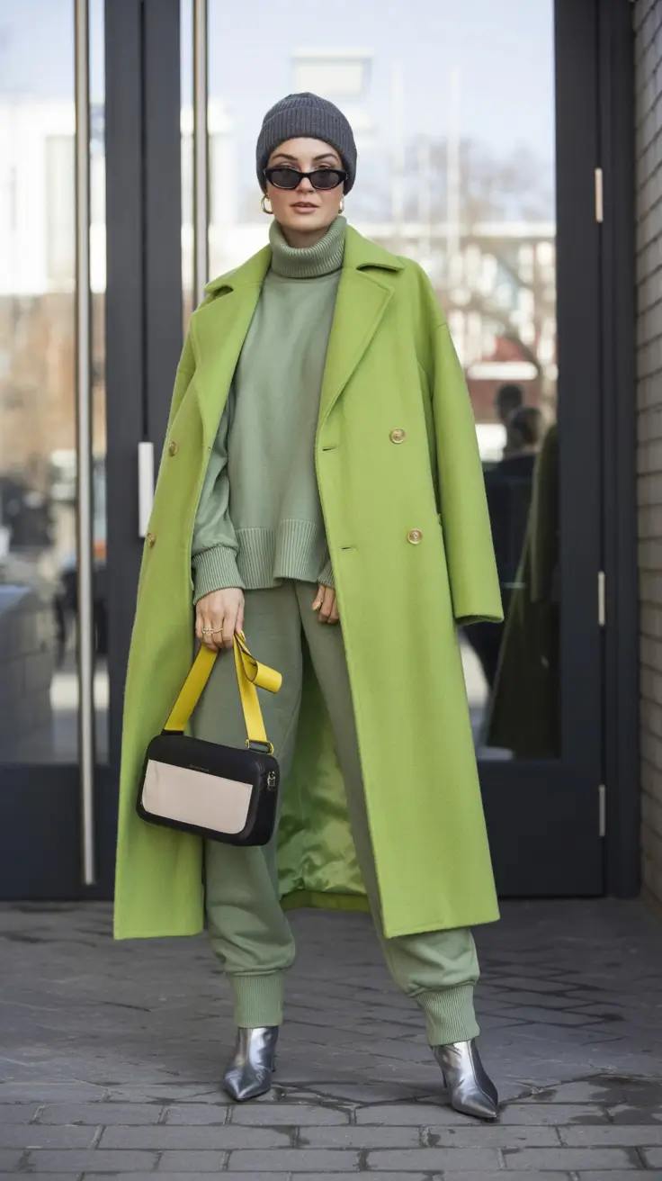 winter outfits inspiration Lime Layered Energy