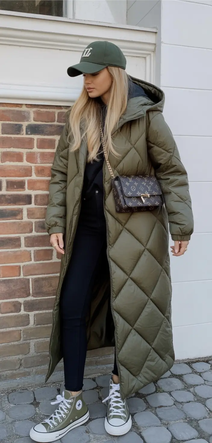 winter outfits inspiration Diamond Quilted Chill