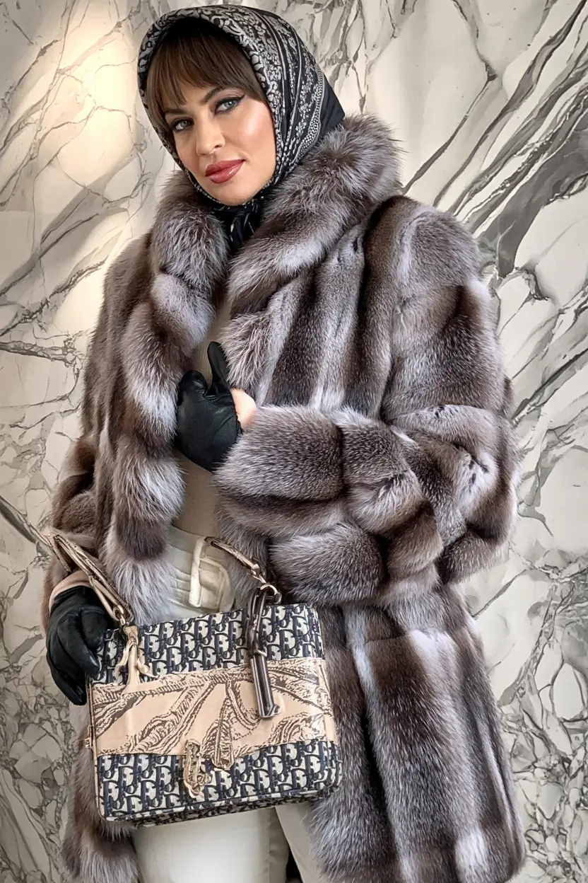 winter outfits over 40 Modern Luxe with Fur and Neutrals