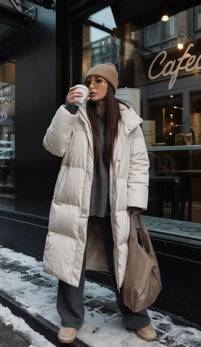 winter outfits over 40 Laid-Back Warmth in Quilted Layers