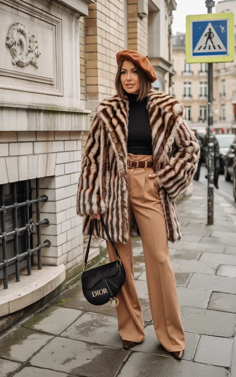 winter outfits over 40 Parisian Flair with Tailored Trousers