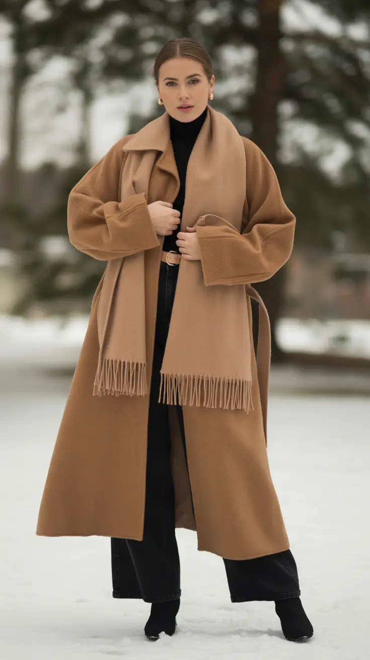 winter work outfits Camel Coat Timelessness
