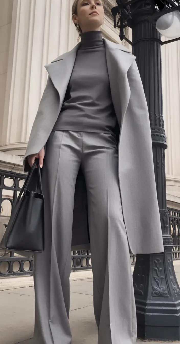 winter work outfits Monochrome Steel Elegance